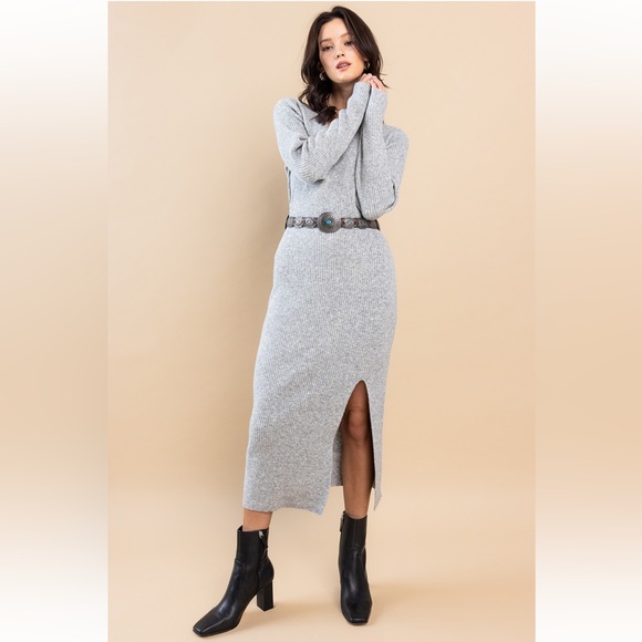 ShopEvelynne Dresses & Skirts - 35 Fabulous Sweater Midi Dress With Side Slit